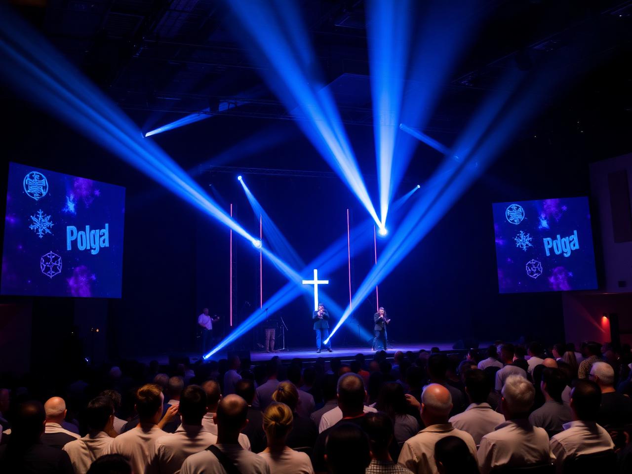 Church event lighting production